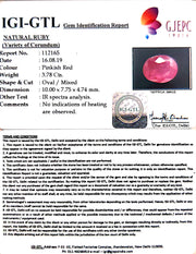 4.20/CT Natural Mozambique Ruby with Govt. Lab Certificate-RUBY9V